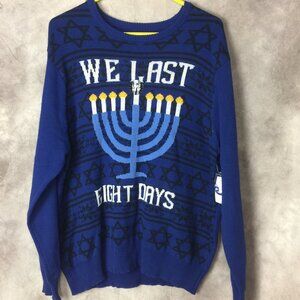 NWT Route 66, Men's Hanukkah, Christmas Ugly Sweater Size  XL young mens lights